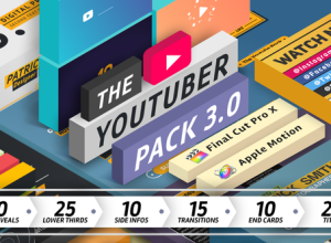 FCPX插件-社交视频网站文字标题字幕条转场logo动画V3