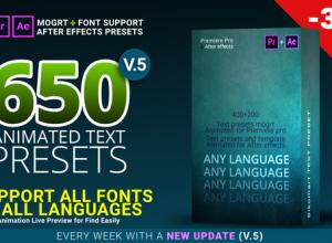 AE+PR预设300组文字动画预设 300 Text Presets for Premiere Pro & After effects