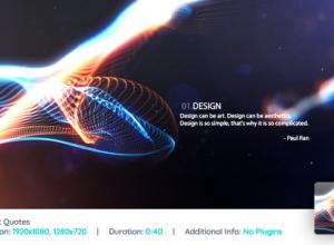 AE模板-抽象炫美光线粒子文字标题排版动画Abstract Quotes