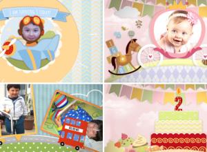 AE模板-儿童记忆专辑生日邀请照片视频片头动画