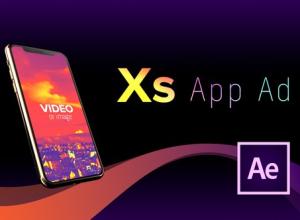 AE模板-iPhone XS手机APP展示广告标题排版介绍片头 Phone Xs App Ad