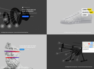 AE模板-科技感多目标点细节介绍线条呼叫指示线动画