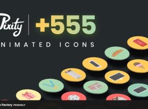 PR预设-555个扁平化卡通ICON图标MG动画工具包