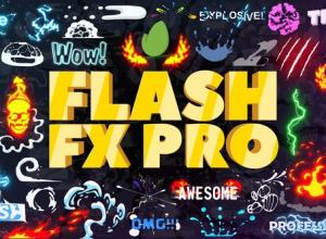 AE模板+PR脚本预设-动漫卡通能量火焰特效合成文字标题Logo转场MG动画元素包