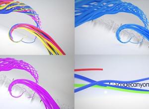 AE模板-多彩丝带条纹logo动画 Colorful Ribbon Logo Reveal