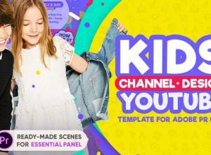 AE模板+PR预设可爱儿童栏目包装图形元素文字标题MG动画+背景音乐