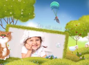 AE模板-童年回忆生日快乐照片相册幻灯片动画+背景音乐