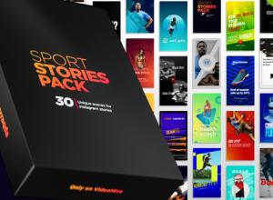 AE模板-竖屏INS社交媒体体育视频包装宣传片头 Sport Stories Pack