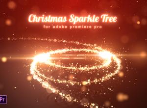PR模板-圣诞节问候光线片头 Christmas Sparkle Tree – Premiere Pro