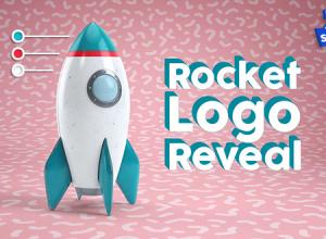 AE模板-企业创新领导力三维火箭Logo动画 Rocket Logo Reveal