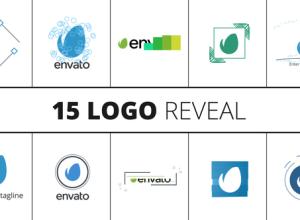 AE模板-15组扁平化快速形状图形Logo动画 Logofolio