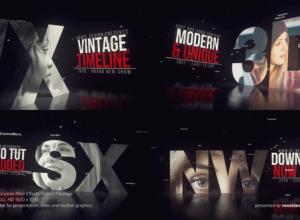AE模板-电影纪录片史诗三维文字遮罩时间线片头 Vintage Timeline Title