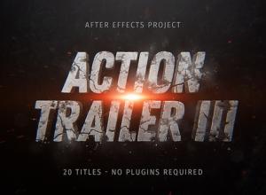 AE模板-动作电影预告片文本标题片头 Action Trailer III
