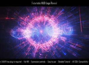 AE模板-高科技HUD科幻Logo动画 Futuristic HUD Logo Reveal