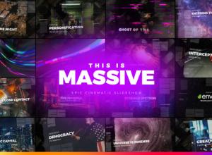 AE模板-科技感信号故障史诗电影幻灯片Massive - Epic Cinematic Slideshow