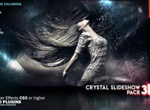 AE模板-三维时尚水晶视差幻灯片图片视频片头