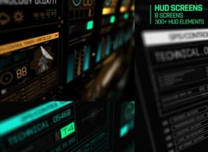 AE模板-科技感用户界面信息图表HUD屏幕信息动画元素