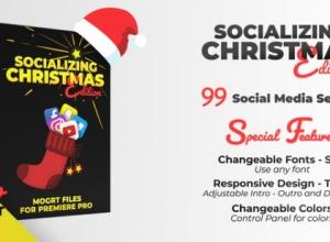 PR预设-圣诞快乐社交媒体字幕动画Socializing - Christmas Edition | MOGRT files for Premiere PRO