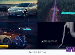 AE模板+PR预设体育标注标题呼出指示线动画Sport Call-Out Titles