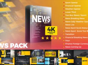 AE模板-4K分辨率电视栏目包装新闻频道设计包