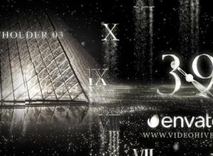 AE模版-盛大烟花新年倒计时奢华银色粒子城市节日庆典动画