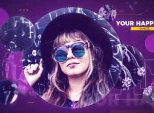 AE模板-动态幻灯片周年纪念生日相册开场视频dynamic slideshow