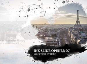 AE模板-水墨晕染散开照片开场片头+背景音乐