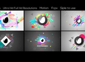 FCPX + Apple Motion模板-创意彩色图形Logo动画 Abstract Logos