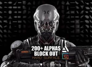 200组Zbursh硬表面alpha网格纹理雕刻笔刷
