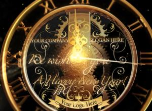 AE模板-2019新年焰火魅力四射黄金时钟倒计时动画V2