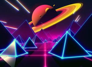 学习C4D与AE循环复古游戏空间场景制作教程 Looped Retro Space Scene Tutorial