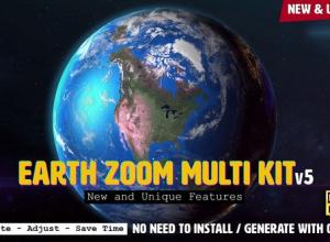 AE模板-地球冲击聚焦地点动画 工具包Earth Zoom Multi Kit v5.2.1