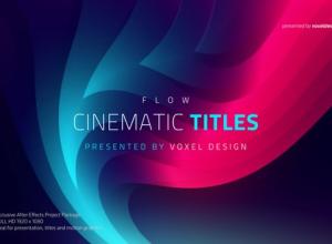 AE模板-多彩流动文字图片宣传开场 FLOW – Cinematic Titles