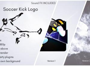 AE模板-踢足球粒子logo动画 Soccer Kick Logo