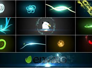 AE模板-10组快速烟雾条纹logo动画包 Fast Smoky Streaks Logo Sting Pack