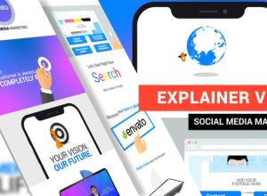 AE模板-扁平化解释视频网络社交媒体介绍MG动画片头 Explainer Video Social Media Marketing