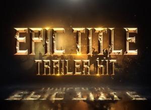 AE模板-史诗金色主题粒子标题动画Epic Title Trailer Kit