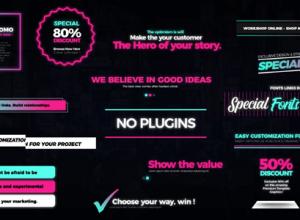 FCPX插件 -15个霓虹灯LED灯照亮发光文字标题动画