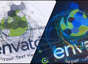 AE模板-数字未来派高科技Logo动画 High Tech Logo V07