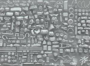 268个低高精度金属机械零部件3D模型 3DExport – 3D Kitbash – 268 metal piece parts