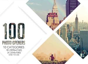 AE模板-时尚照片拼贴Logo动画 100 Clean Photo Openers – Logo Reveal Pack