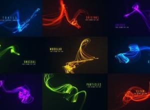 AE模板-多彩抽象线条粒子文字标题片头 Particle Titles Trails