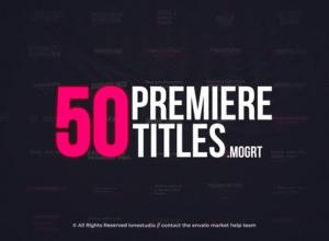 PR预设-50个基本图形模板简洁文字标题字幕条动画