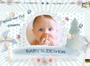 AE模板-4K宝宝生日快乐照片视频片头Baby Slideshow