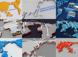 AE模板-三维地图任意地点连线动画工具包