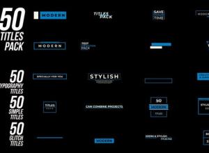 AE模板-150组创意动态故障动力学文字标题动画 150 Titles pack