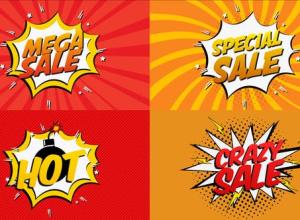 AE模板-卡通漫画对话框气泡动画 Comic Book Sale Cartoon