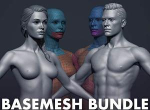 男女角色人物3D模型 Flippednormals – Basemesh Bundle
