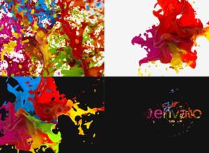 AE模板-液体油漆飞溅汇聚Logo动画 Liquid Paint Splash Logo