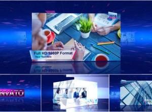 AE模板-科技感时间线幻灯片图片介绍片头 Timeline Slides